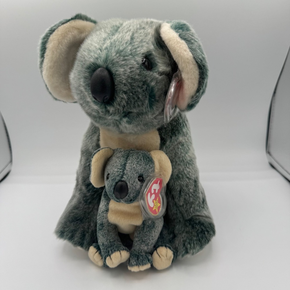 Ty Beanie Buddy Eucalyptus & Beanie Baby Mel Koala Bear Plush Set Green 1999